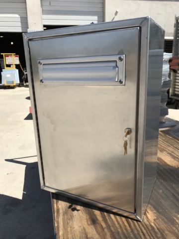 All County Sheet Metal custom aluminum mailbox we fabricated from metal for a customer in Lake Worth FL.