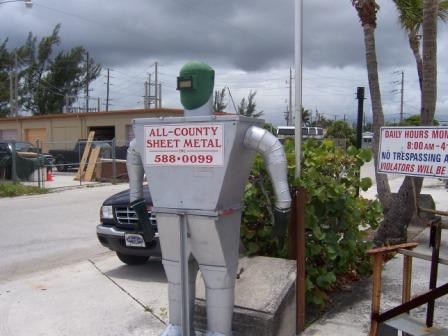 Custom tin man from  sheet metal couplings all county sheet metal